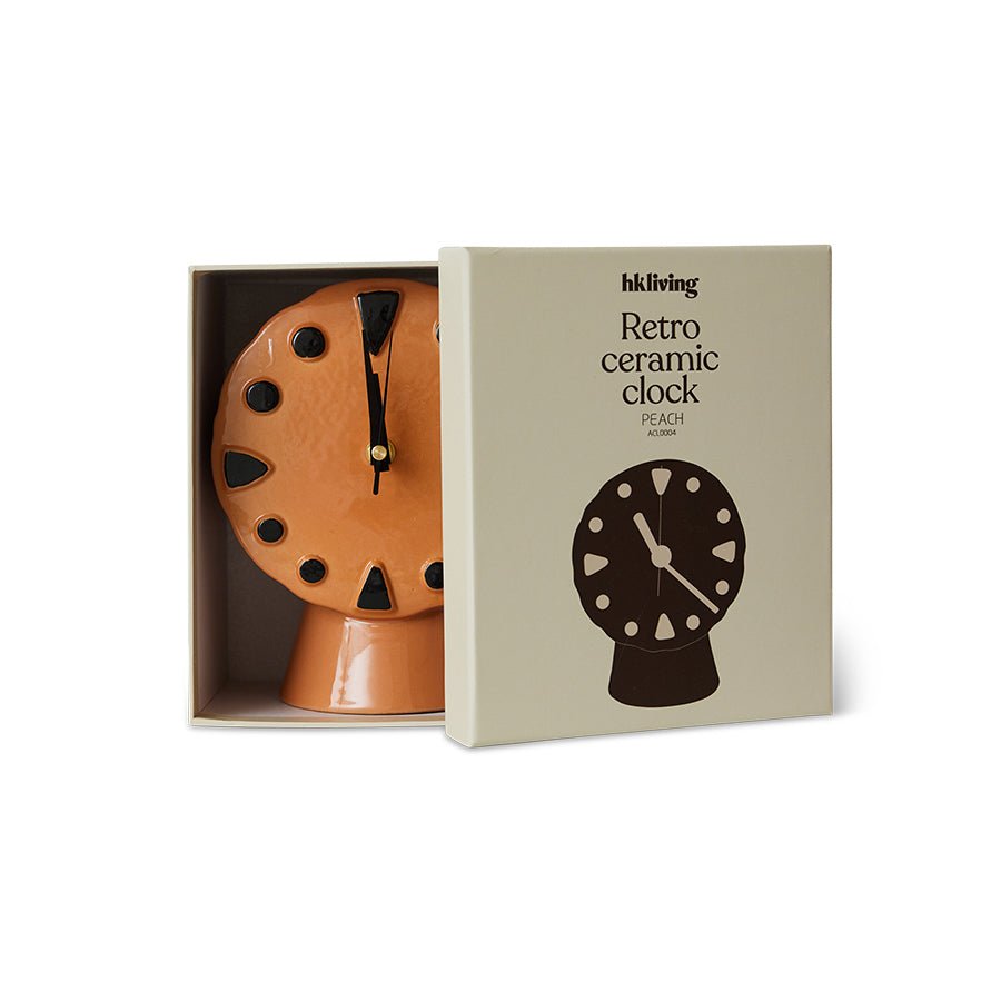 Retro ceramic clock - peach - Urban nest