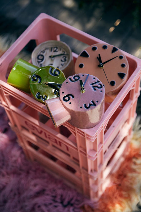 Retro ceramic clock - pink - Urban nest