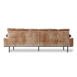 Retro sofa: 4-seats - corduroy velvet, aged gold - Urban nest