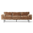 Retro sofa: 4-seats - corduroy velvet, aged gold - Urban nest