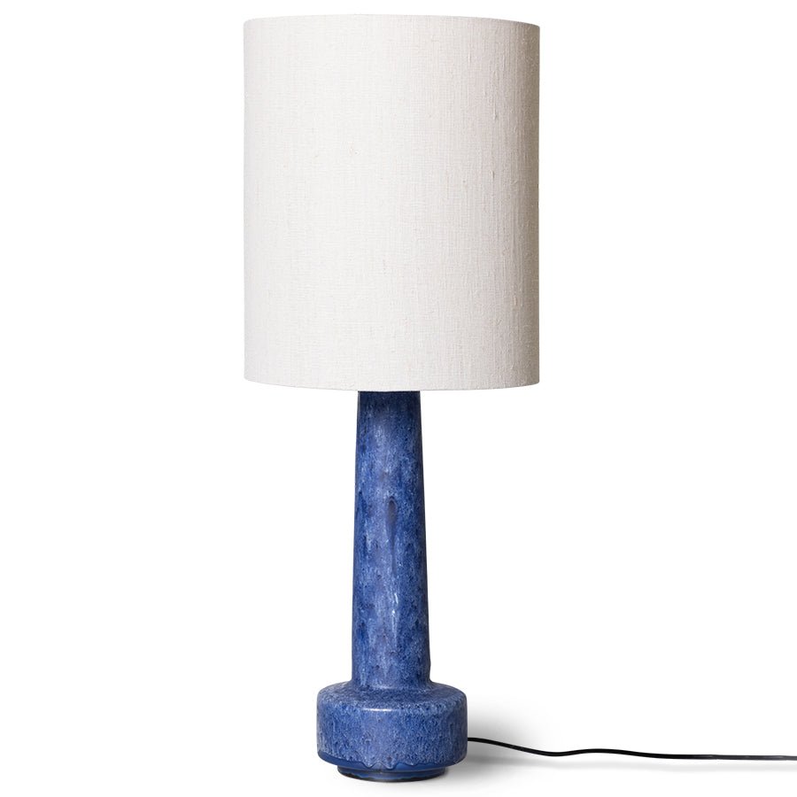 Retro stoneware lamp base - blue SET with shade - Urban nest