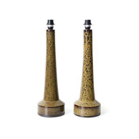 Retro stoneware lamp base - mustard - Urban nest