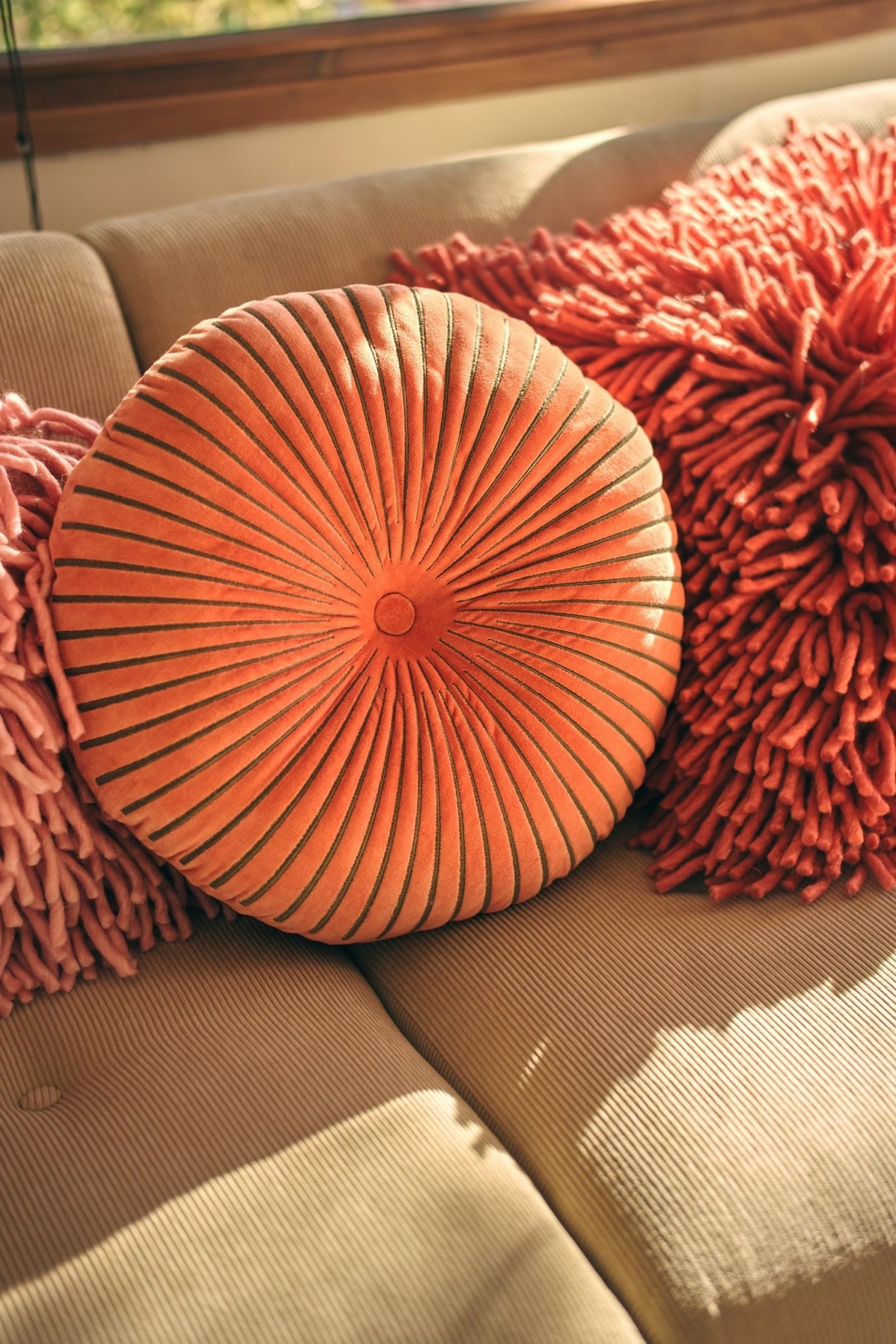 Round ripple cushion sienna (ø50cm) - Urban nest