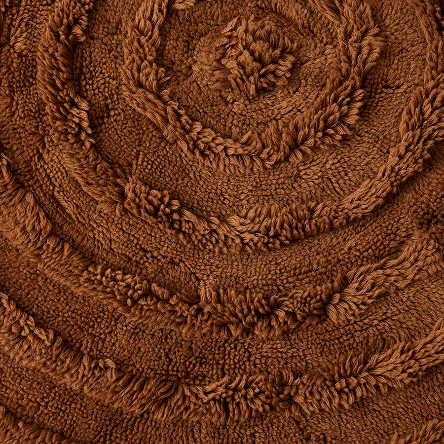 Round woolen rug mahogany - Urban nest