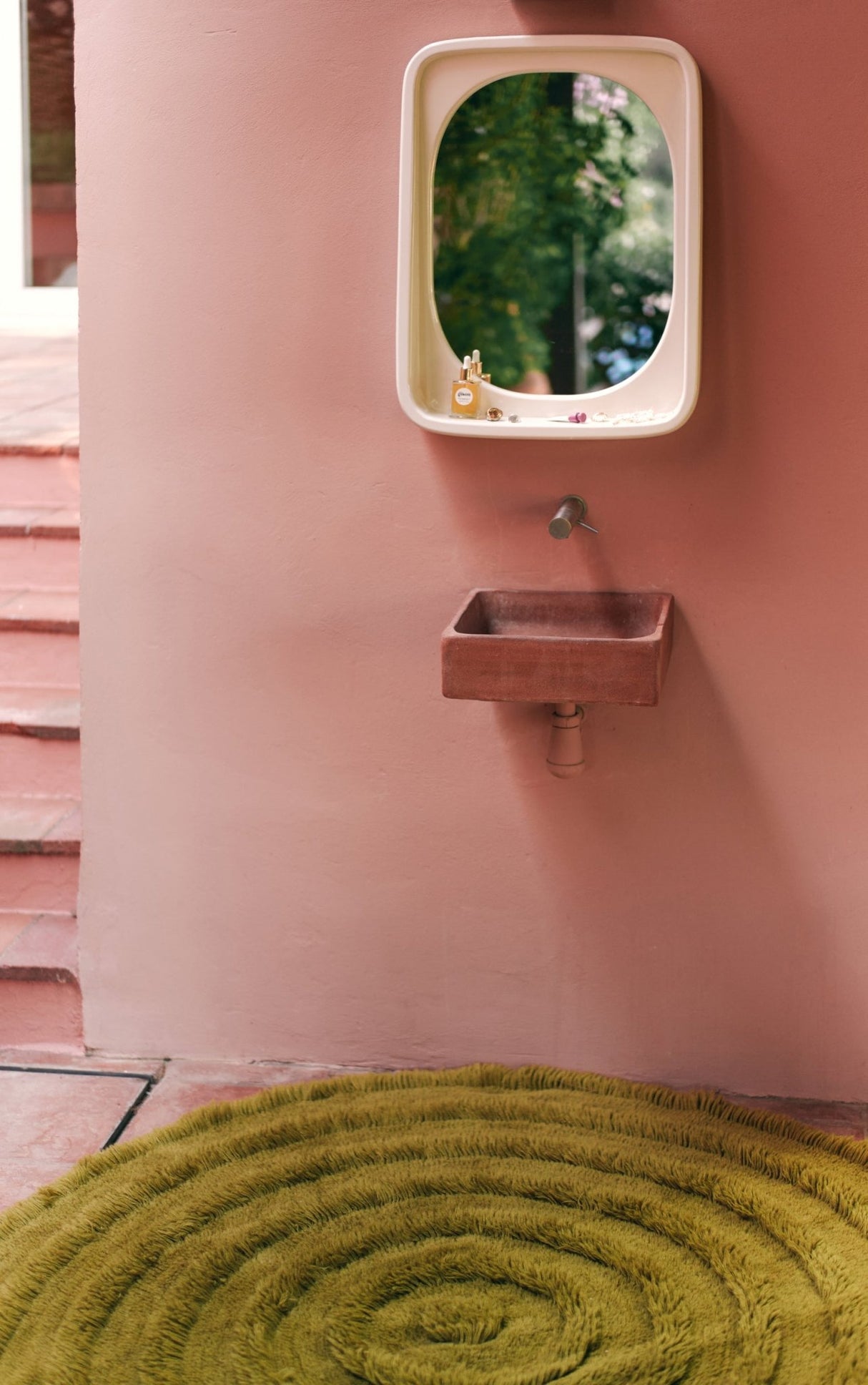 Round woolen rug seaweed - Urban nest