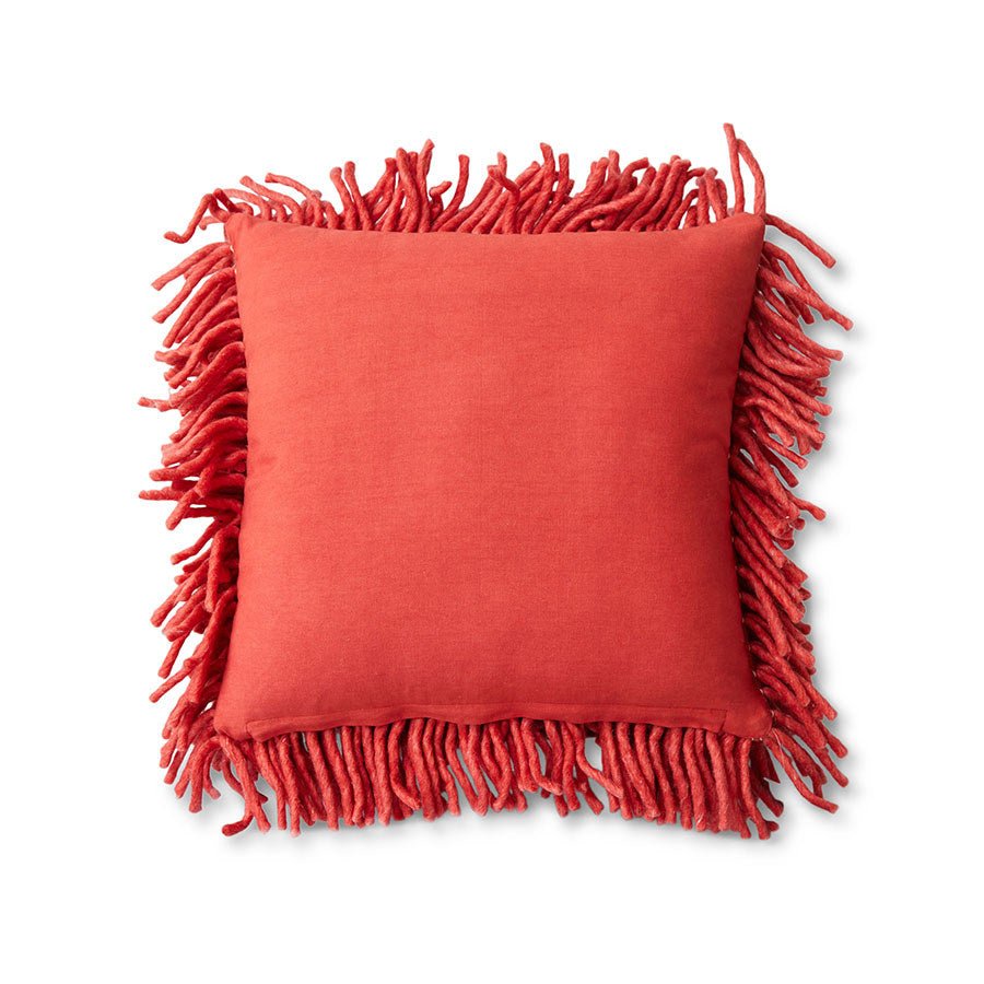 Rugged woolen cushion cherry red - Urban nest