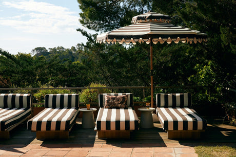 Striped patio umbrella stracciatella - Urban nest