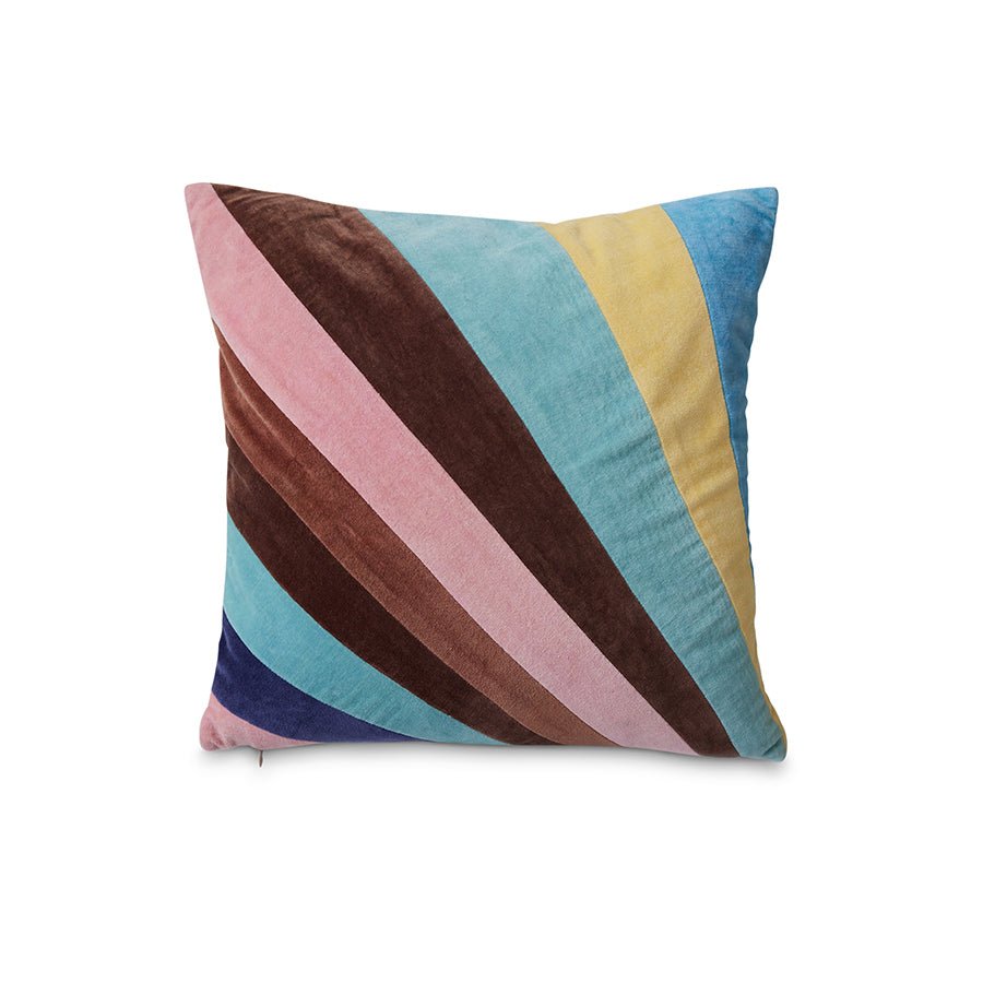 Striped velvet cushion, eventide - Urban nest