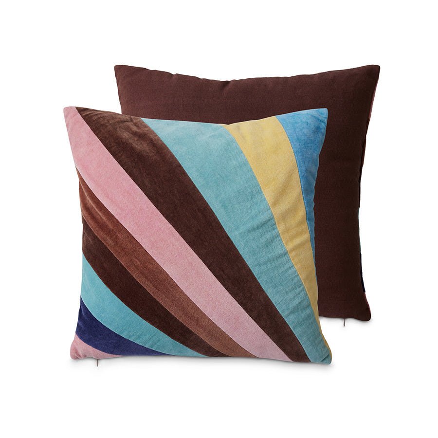 Striped velvet cushion, eventide - Urban nest