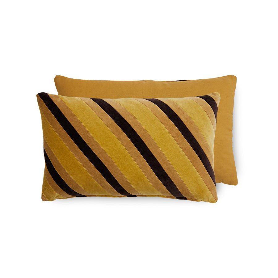 Striped velvet cushion - honey - Urban Nest