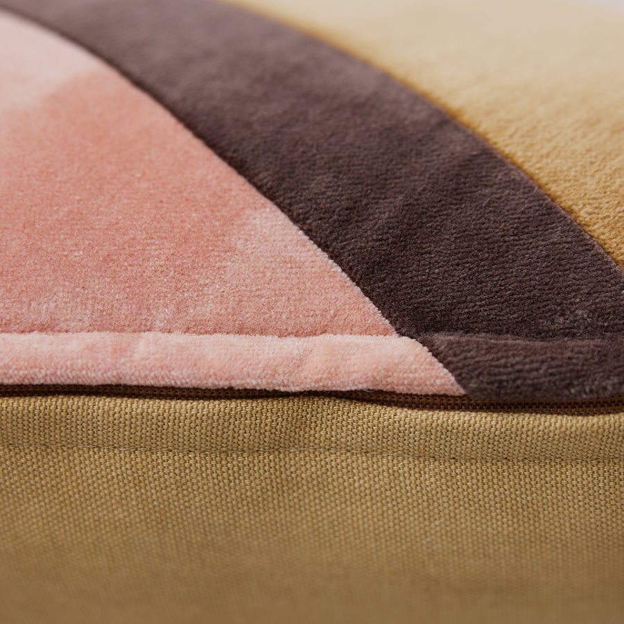 Striped velvet cushion - sunkissed - Urban Nest