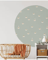 Sweet camomile green light wallpaper - Urban nest