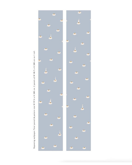 Sweet camomile sky blue wallpaper - Urban nest