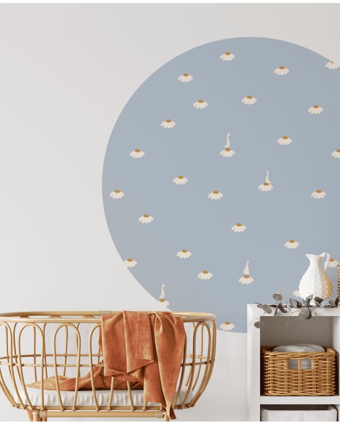 Sweet camomile sky blue wallpaper - Urban nest