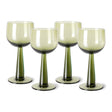 The emeralds: wine glass tall olive green, set of 4 - Urban nest