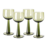 The emeralds: wine glass tall olive green, set of 4 - Urban nest