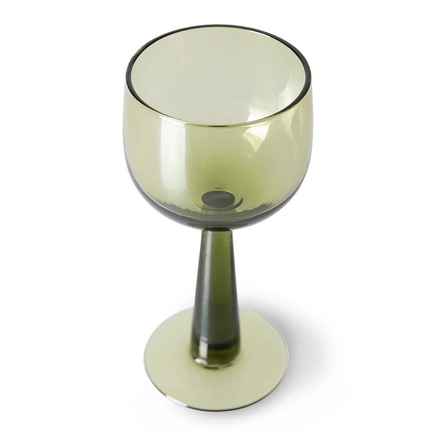 The emeralds: wine glass tall olive green, set of 4 - Urban nest