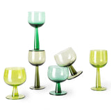 The emeralds: wine glass tall olive green, set of 4 - Urban nest