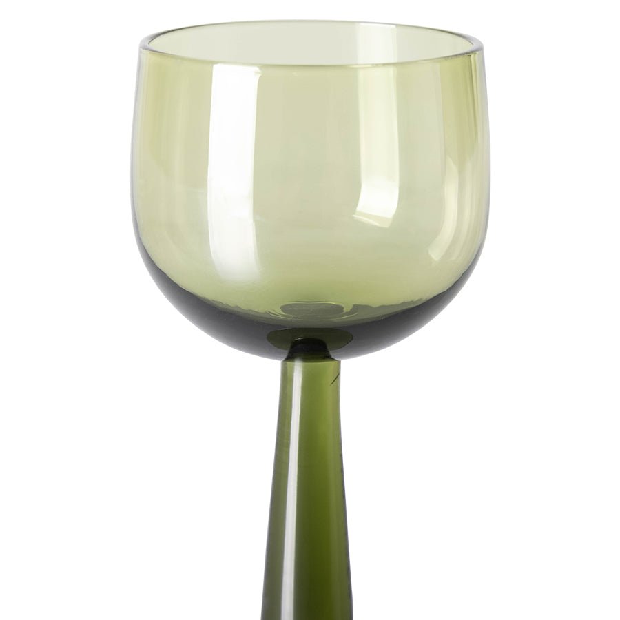 The emeralds: wine glass tall olive green, set of 4 - Urban nest