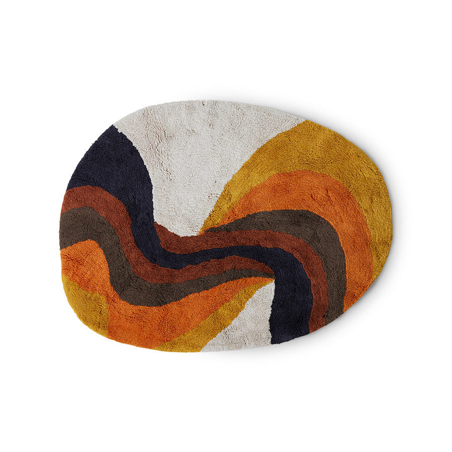 Bath mat retro swirl