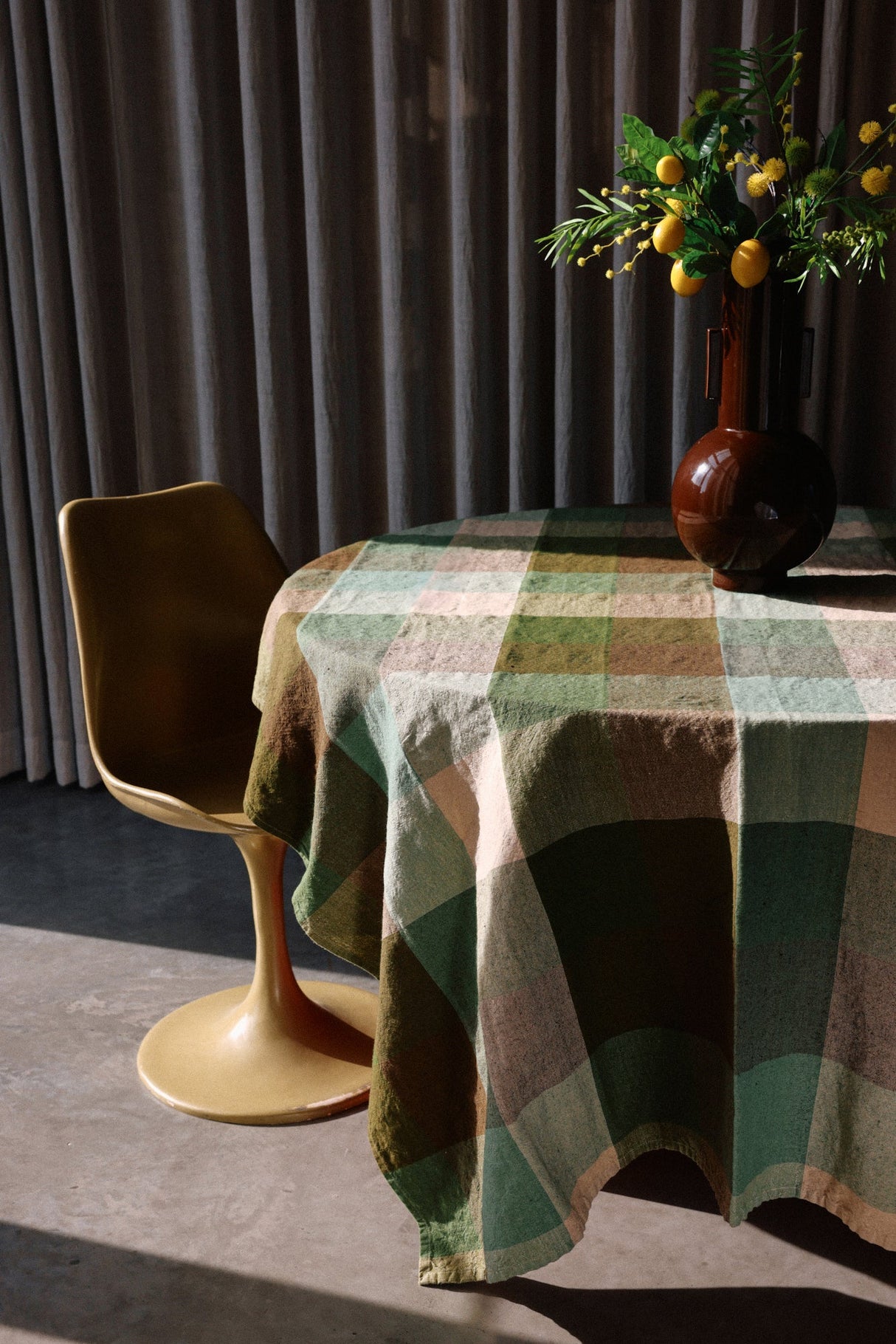 Vida check table cloth mint/olive - Urban nest
