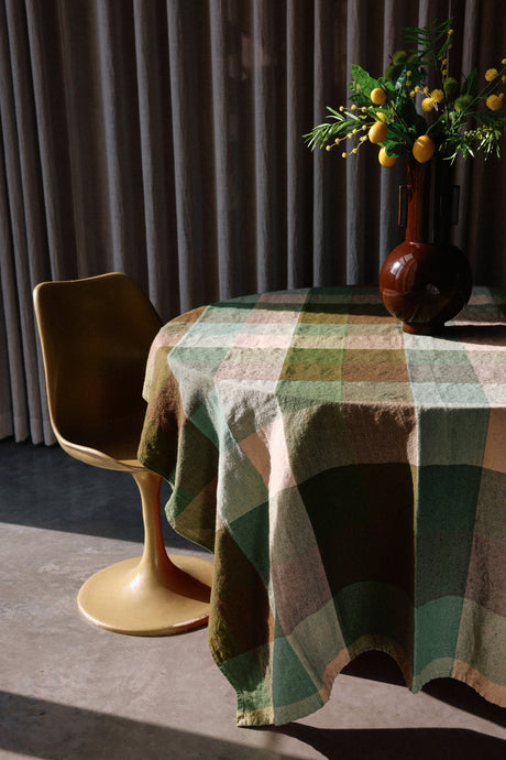 Vida check table cloth mint/olive - Urban nest