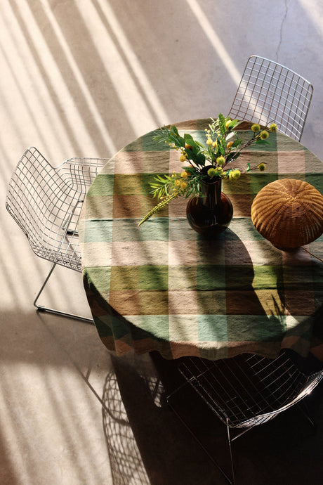 Vida check table cloth mint/olive - Urban nest