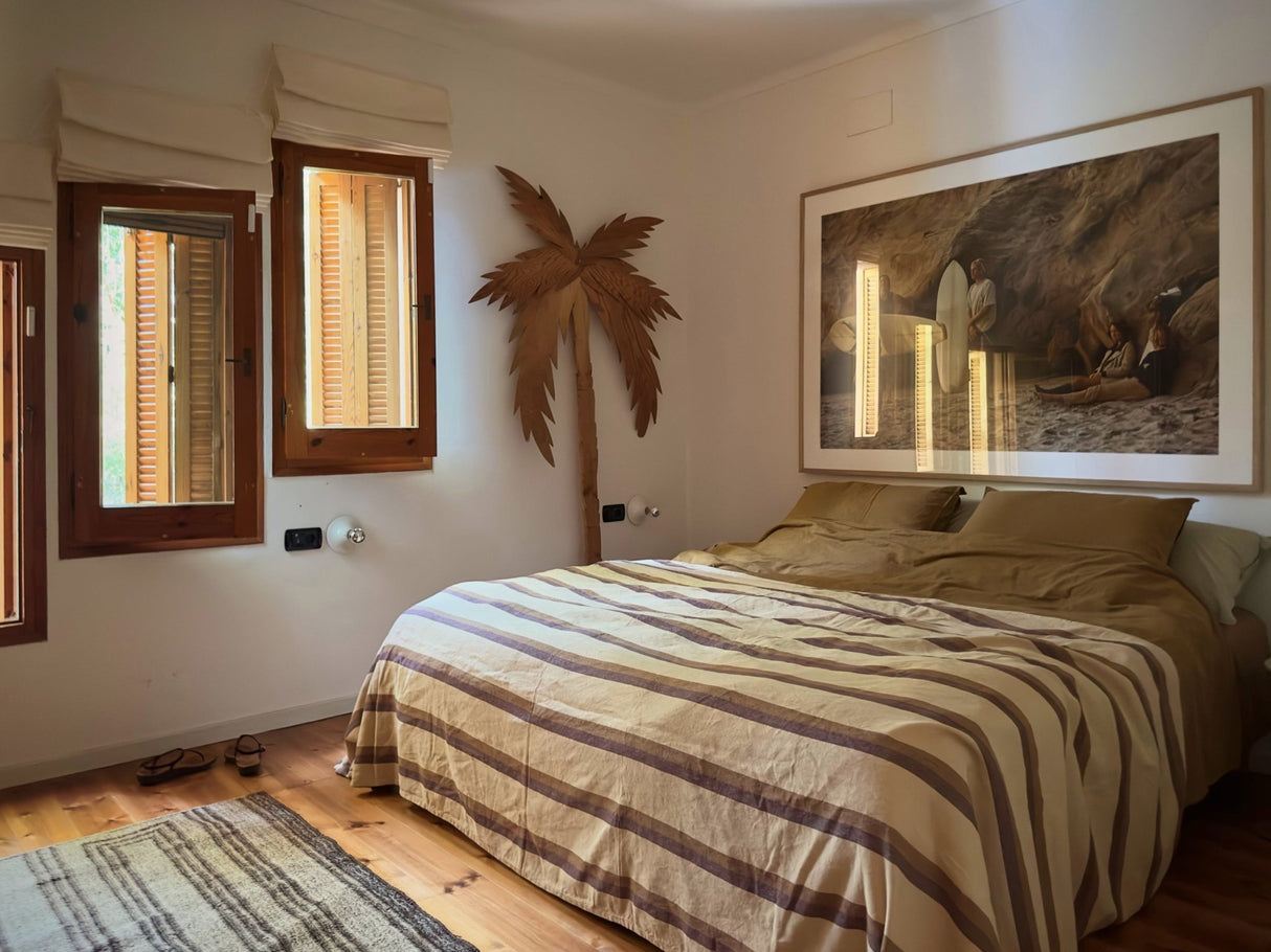Vida striped bedspread chestnut/cream - Urban nest