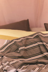 Vida striped bedspread sand/cream (230x275cm) - Urban nest