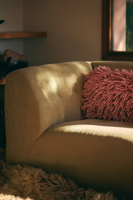 Vint couch: element right, corduroy rib, hay - Urban nest