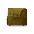 Wave couch: element corner royal velvet, olive - Urban nest