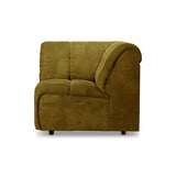 Wave couch: element corner royal velvet, olive - Urban nest
