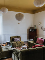Wave couch: element middle royal velvet, olive - Urban nest