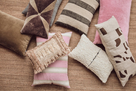 Woven striped cushion blush - Urban nest