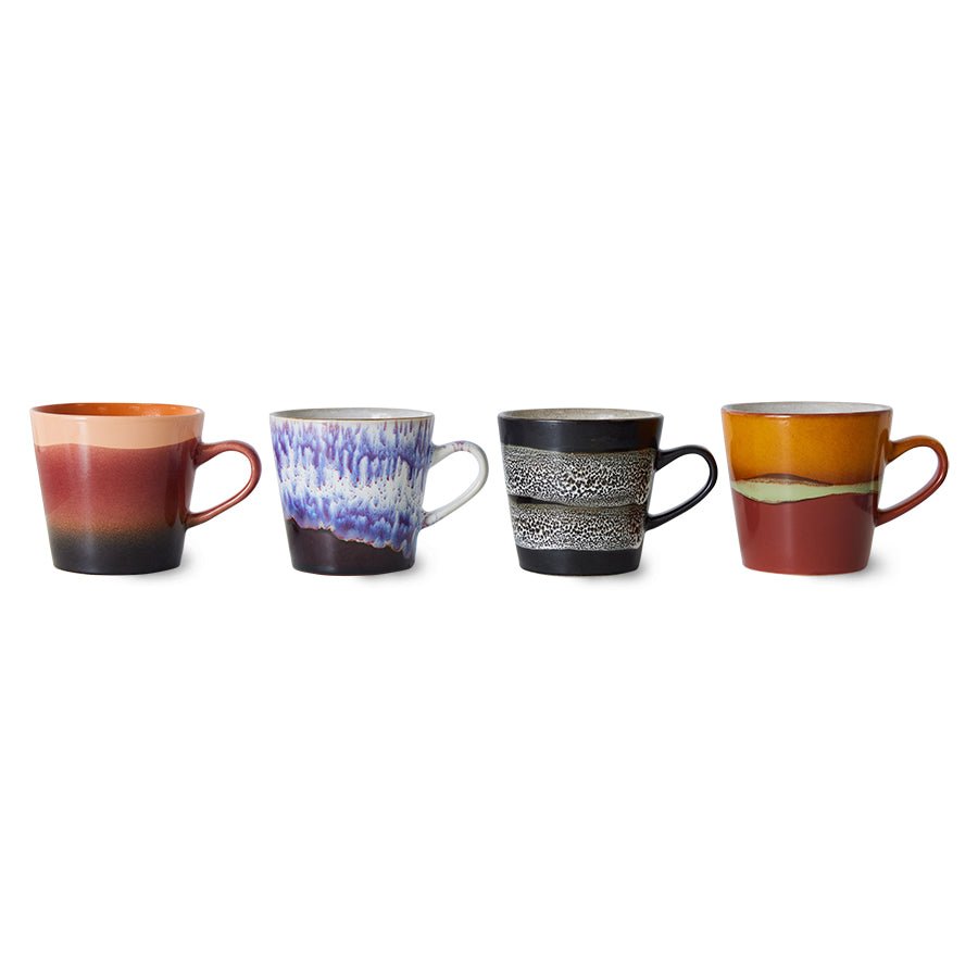 70s ceramics: americano mugs, friction (set of 4) - Urban Nest