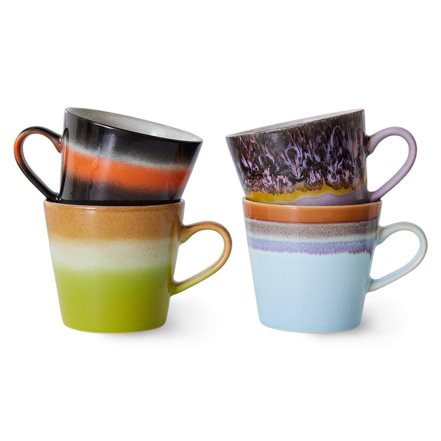 70s ceramics: cappuccino mugs, solid (set of 4) - Urban Nest