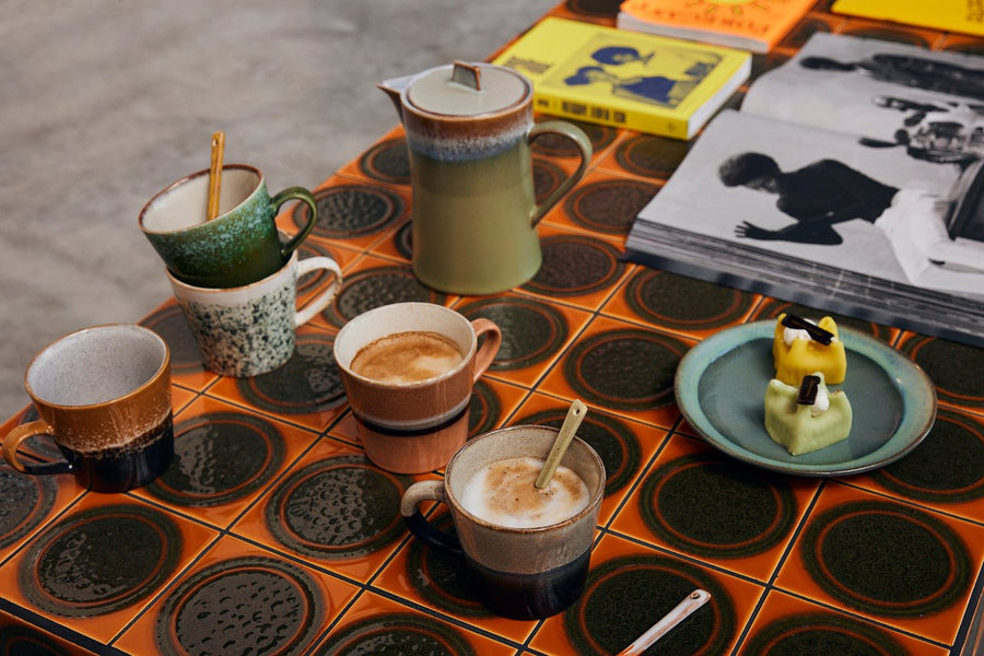 70's ceramics: cappuccino mugs - Virgo (set of 4) - Urban Nest