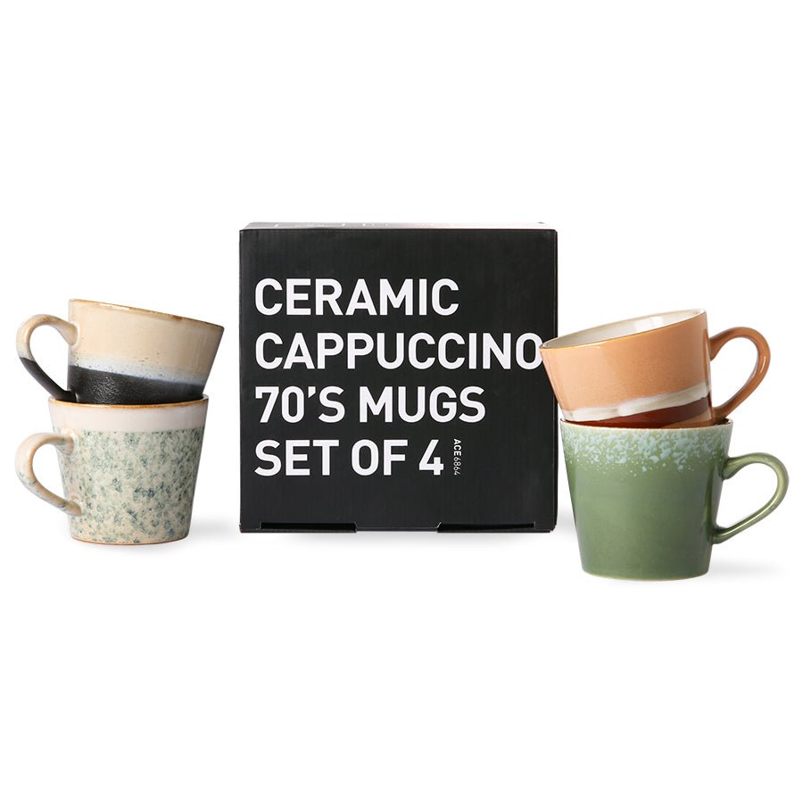 70's ceramics: cappuccino mugs - Virgo (set of 4) - Urban Nest