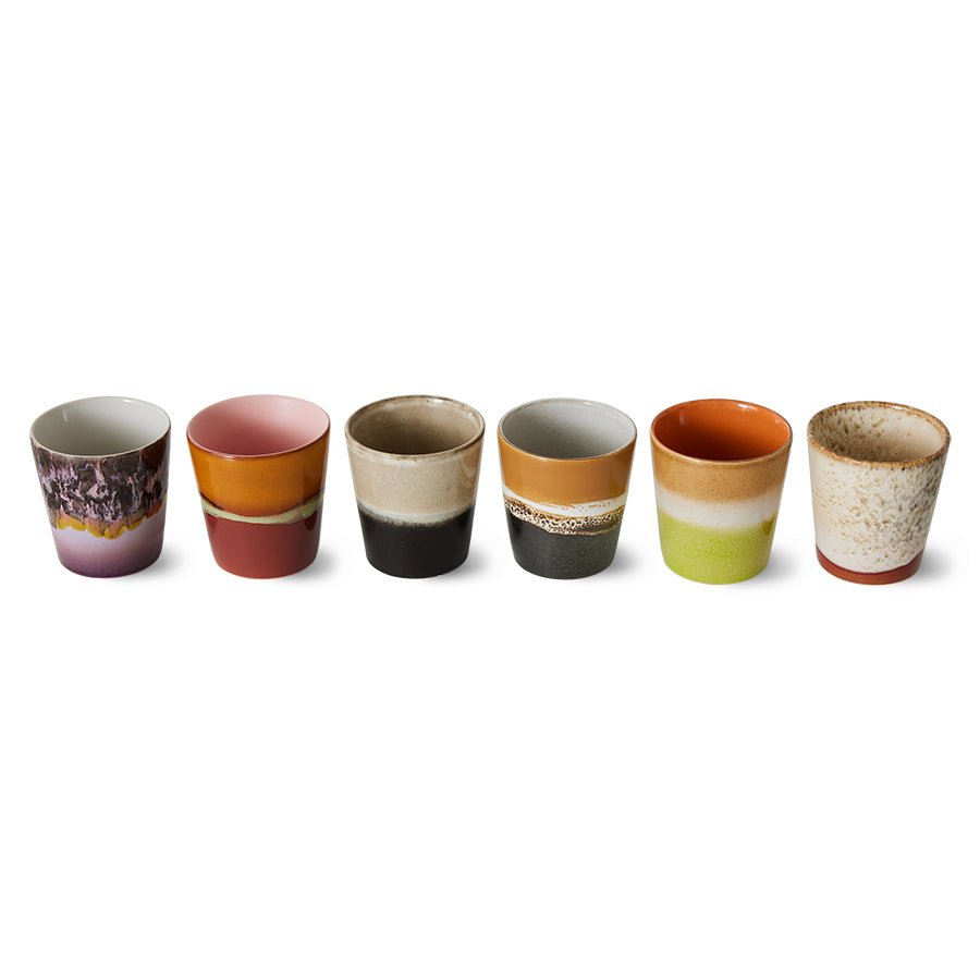 70s ceramics: coffee mugs, soil (set of 6) - Urban Nest