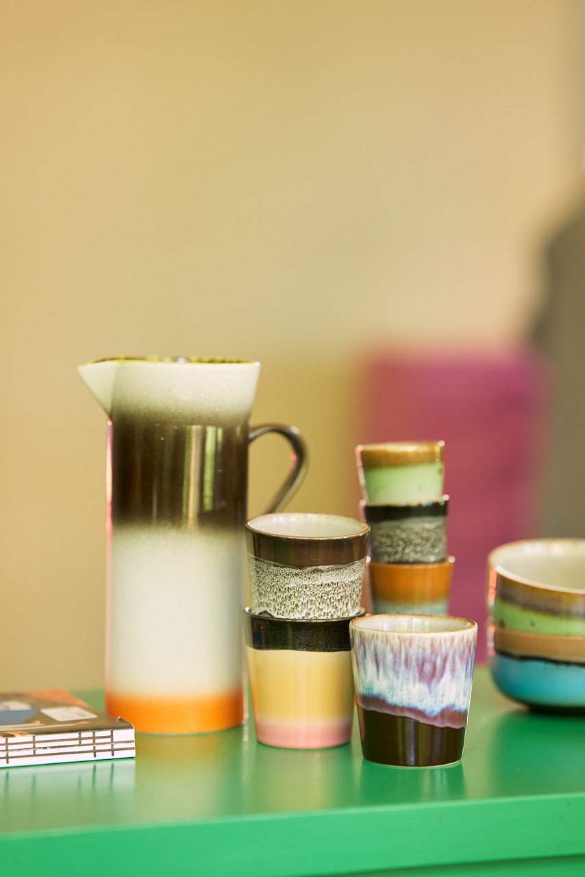 70s ceramics: coffee mugs, Stellar (set of 6) - Urban Nest