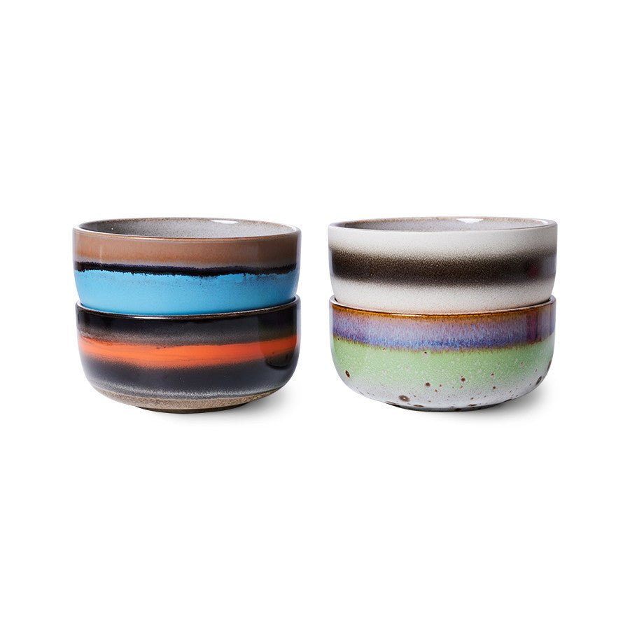 70s ceramics: dessert bowls, Freak out (set of 4) - Urban Nest