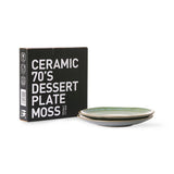 70's ceramics dessert plate: moss (set of 2) - Urban Nest