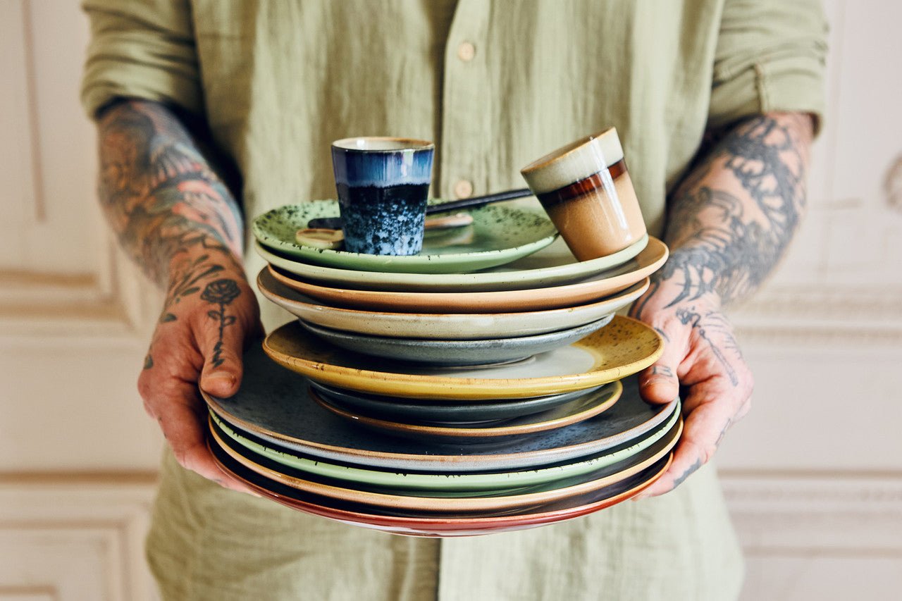 70s ceramics: dessert plates, eclipse (set of 2) - Urban Nest