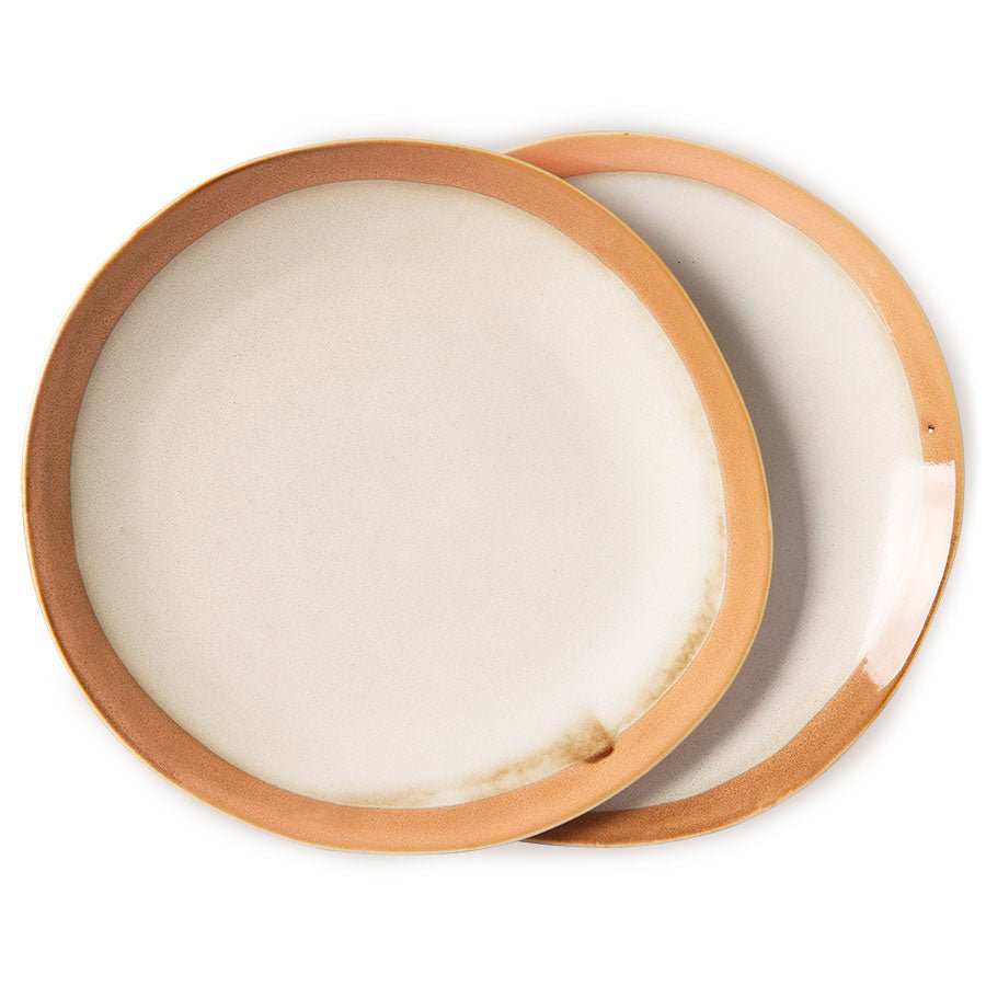 70's ceramics dinner plate: earth (set of 2) - Urban Nest