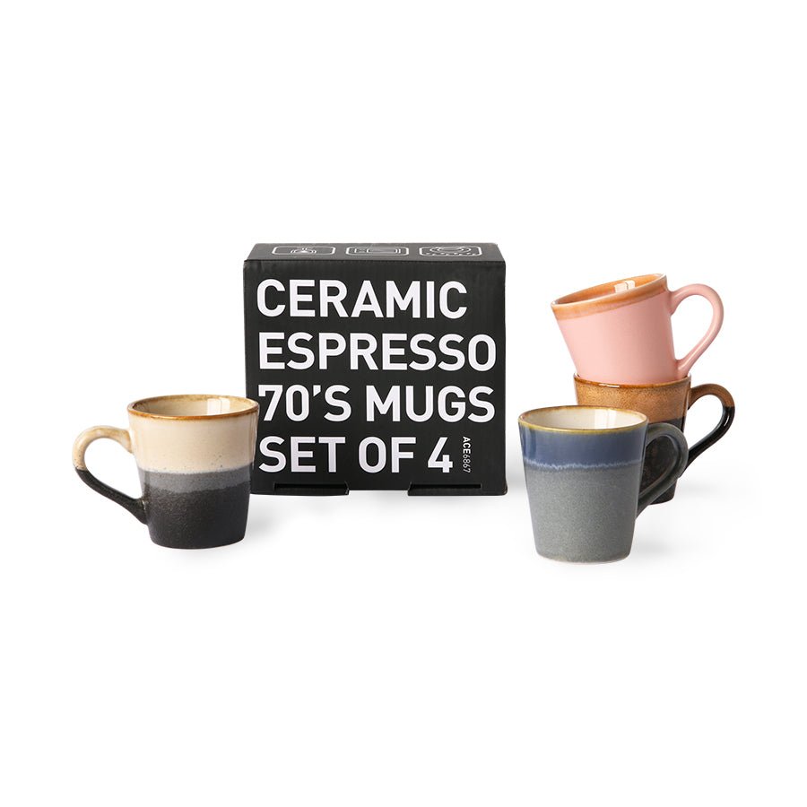 70's ceramics: espresso mugs - Polaris (set of 4) - Urban Nest