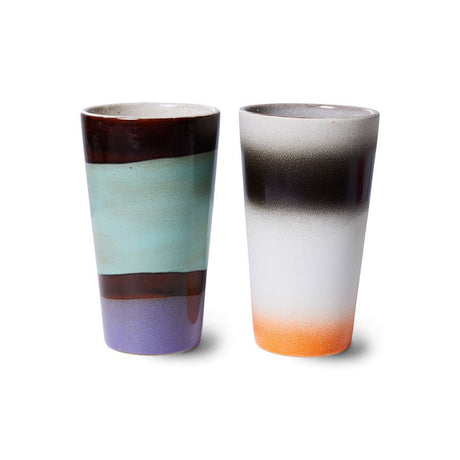 70s ceramics: latte mugs, Boogie (set of 2) - Urban Nest