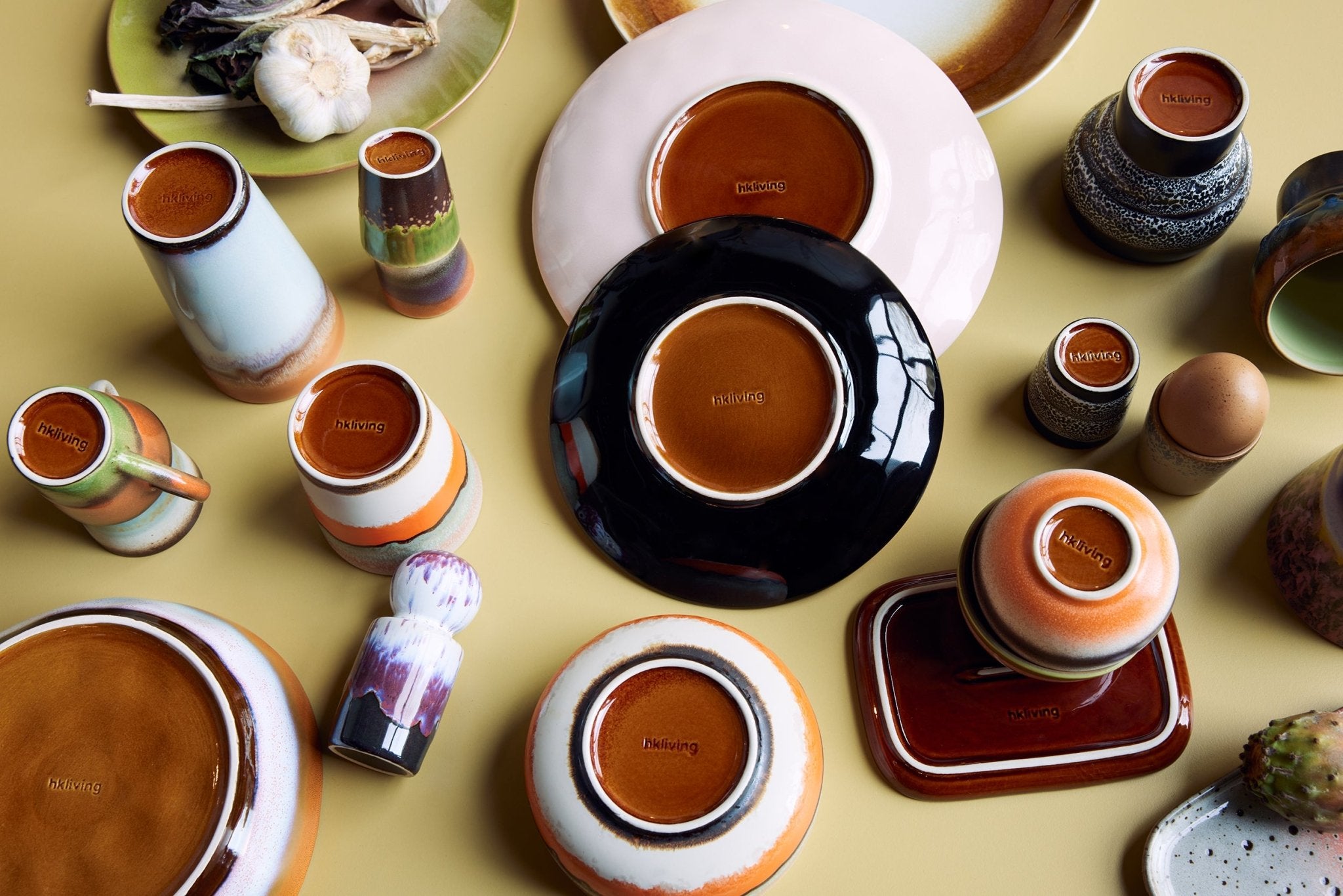70s ceramics: latte mugs, forest (set of 2) - Urban Nest