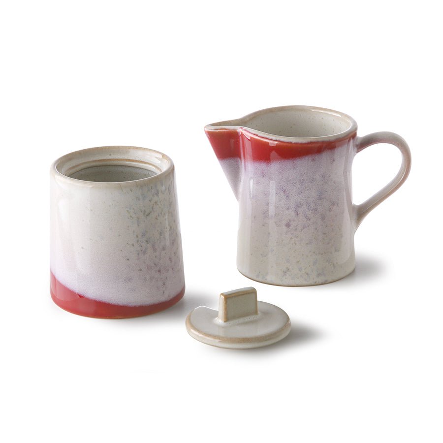 70's ceramics milk jug & sugar pot - frost - Urban Nest