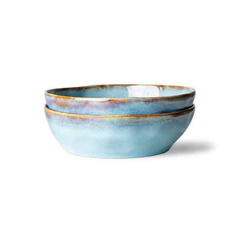 70s ceramics pasta bowls: Lagune (set of 2) - Urban Nest