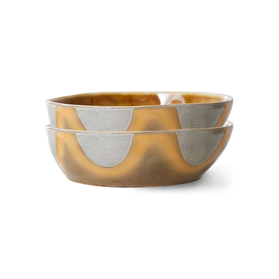 70s ceramics: pasta bowls, oasis (set of 2) - Urban Nest